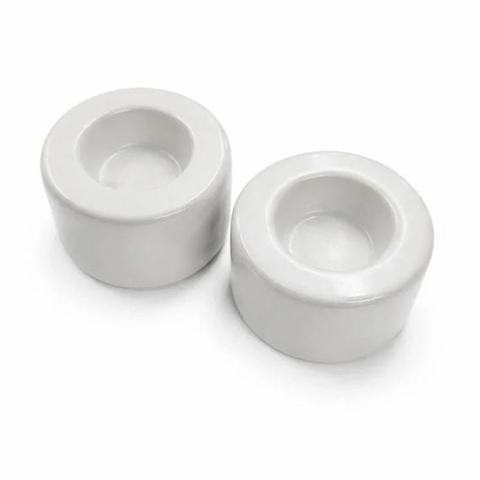 Lot de 2 bougeoirs blanc en céramique sublimables